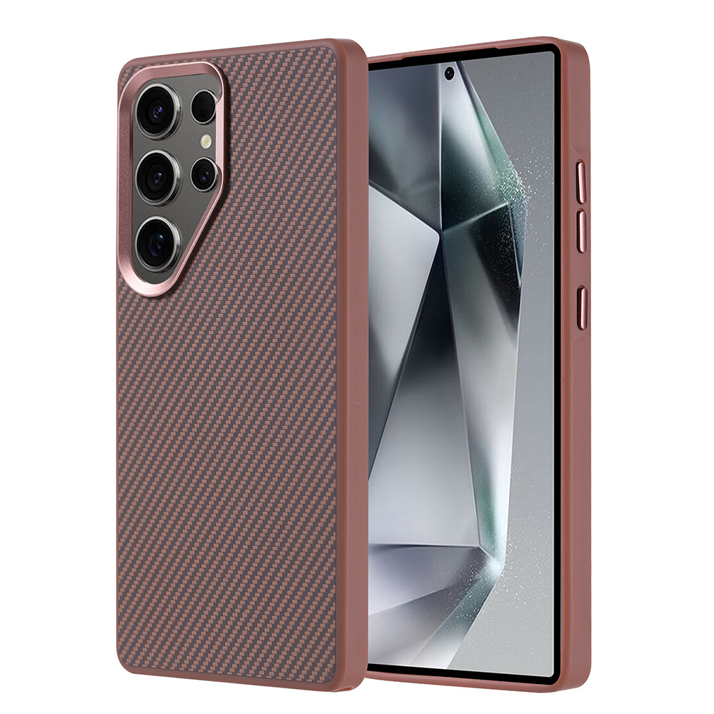 Galaxy S25 Ultra Uyumlu Kılıf M-safe Şarj Özellikli Karbon Fiber Görünümlü Zore Troy Kapak