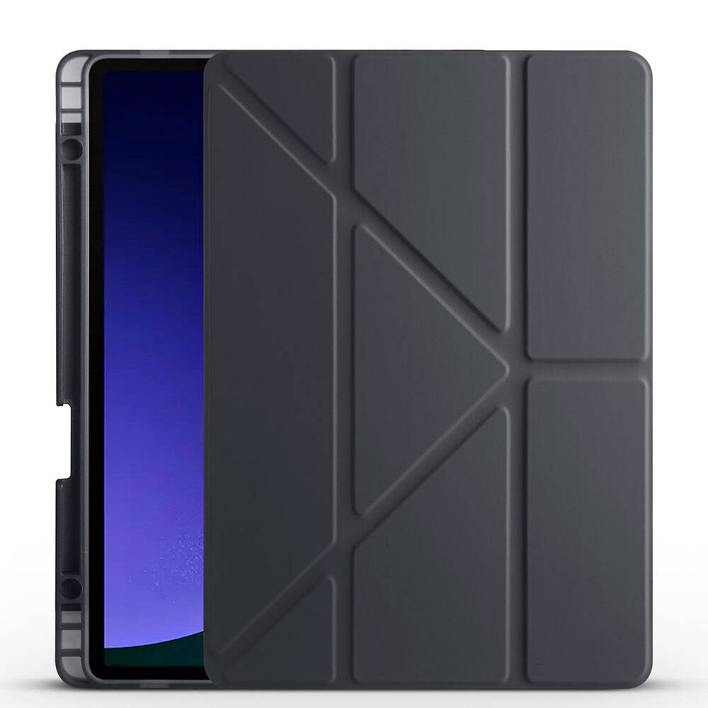 Galaxy Tab S9 FE Uyumlu Kılıf Zore Tri Folding Kalem Bölmeli Standlı Kılıf