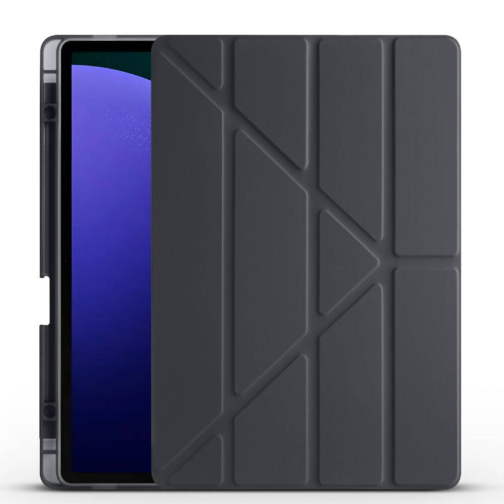 Galaxy Tab S9 Plus Uyumlu Kılıf Zore Tri Folding Kalem Bölmeli Standlı Kılıf