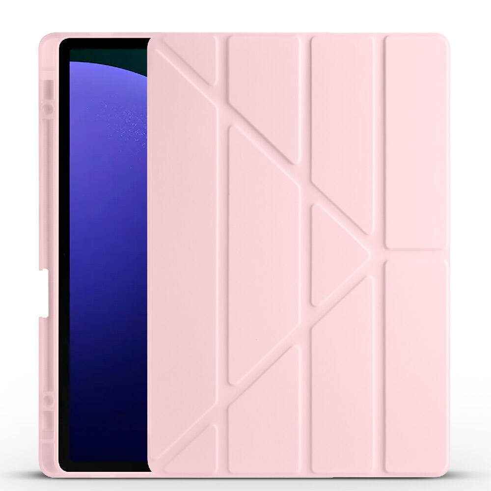 Galaxy Tab S9 Plus Uyumlu Kılıf Zore Tri Folding Kalem Bölmeli Standlı Kılıf
