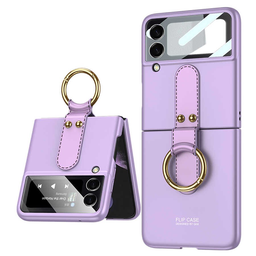 Galaxy Z Flip 3 Uyumlu Kılıf Zore Flip Ring Kıpta Kapak