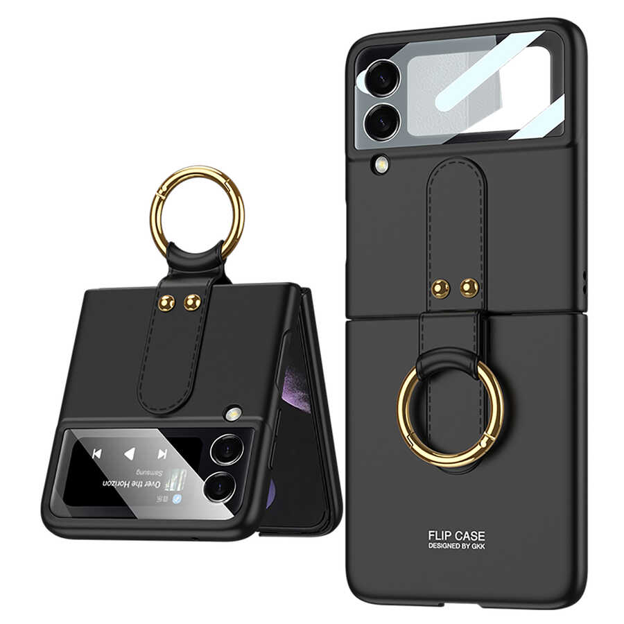 Galaxy Z Flip 3 Uyumlu Kılıf Zore Flip Ring Kıpta Kapak