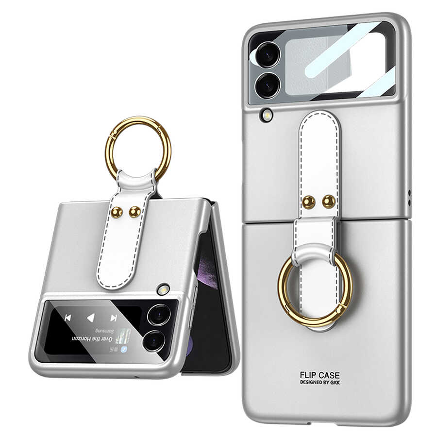 Galaxy Z Flip 3 Uyumlu Kılıf Zore Flip Ring Kıpta Kapak