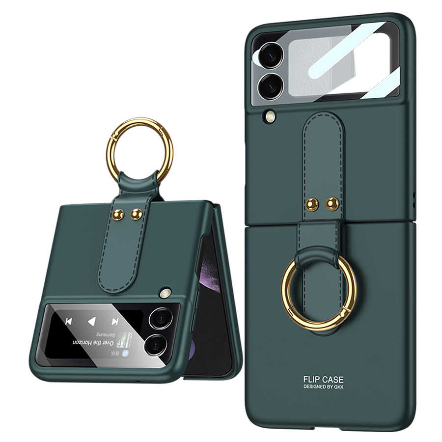 Galaxy Z Flip 3 Uyumlu Kılıf Zore Flip Ring Kıpta Kapak