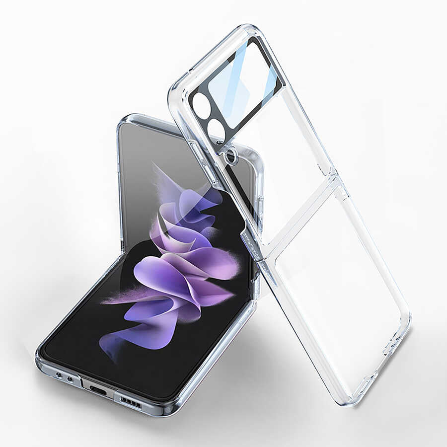 Galaxy Z Flip 4 Uyumlu Kılıf Zore Kıpta Lensli Kapak