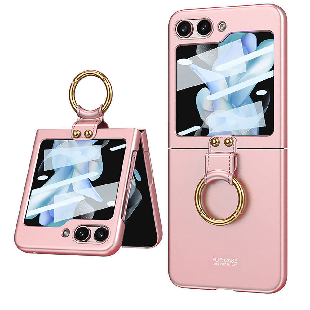 Galaxy Z Flip 5 Uyumlu Kılıf Zore Kıpta Yüzüklü Flip Sert Kapak