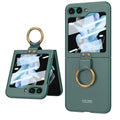 Galaxy Z Flip 5 Uyumlu Kılıf Zore Kıpta Yüzüklü Flip Sert Kapak