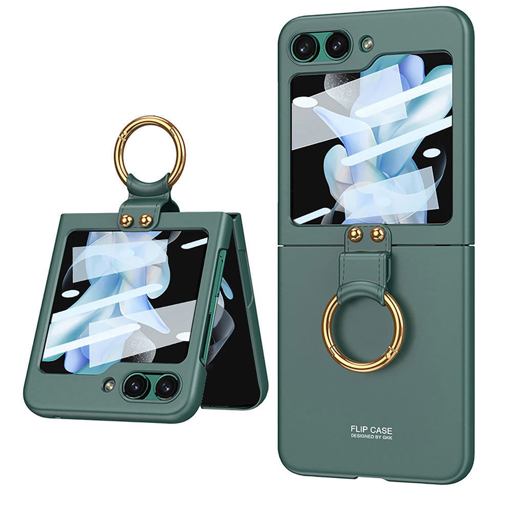 Galaxy Z Flip 5 Uyumlu Kılıf Zore Kıpta Yüzüklü Flip Sert Kapak