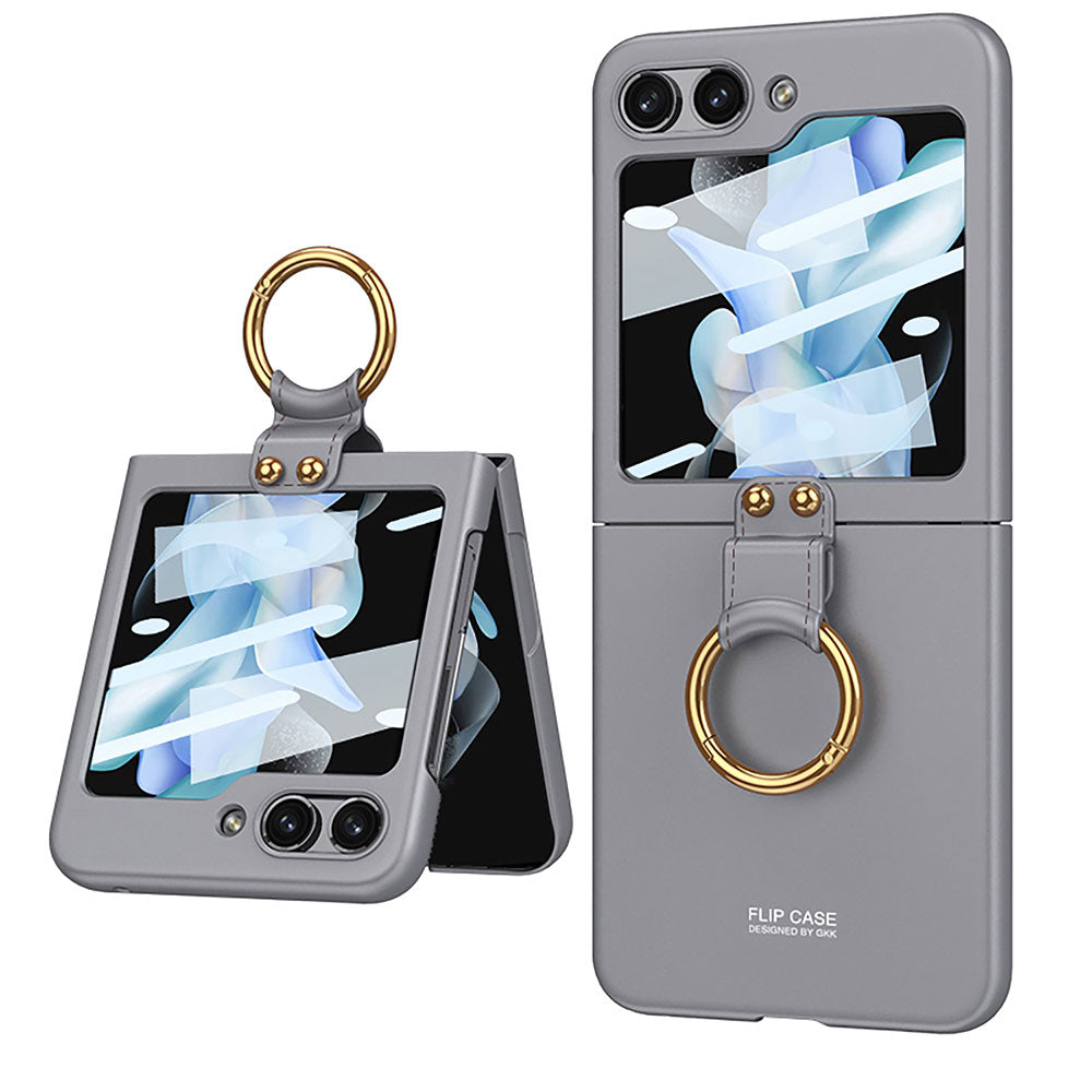 Galaxy Z Flip 5 Uyumlu Kılıf Zore Kıpta Yüzüklü Flip Sert Kapak