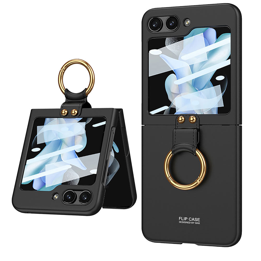 Galaxy Z Flip 5 Uyumlu Kılıf Zore Kıpta Yüzüklü Flip Sert Kapak