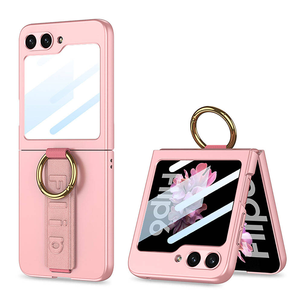 Galaxy Z Flip 6 Uyumlu Kılıf Kamera Korumalı Yüzüklü Zore Flip Ring Kıpta Kapak