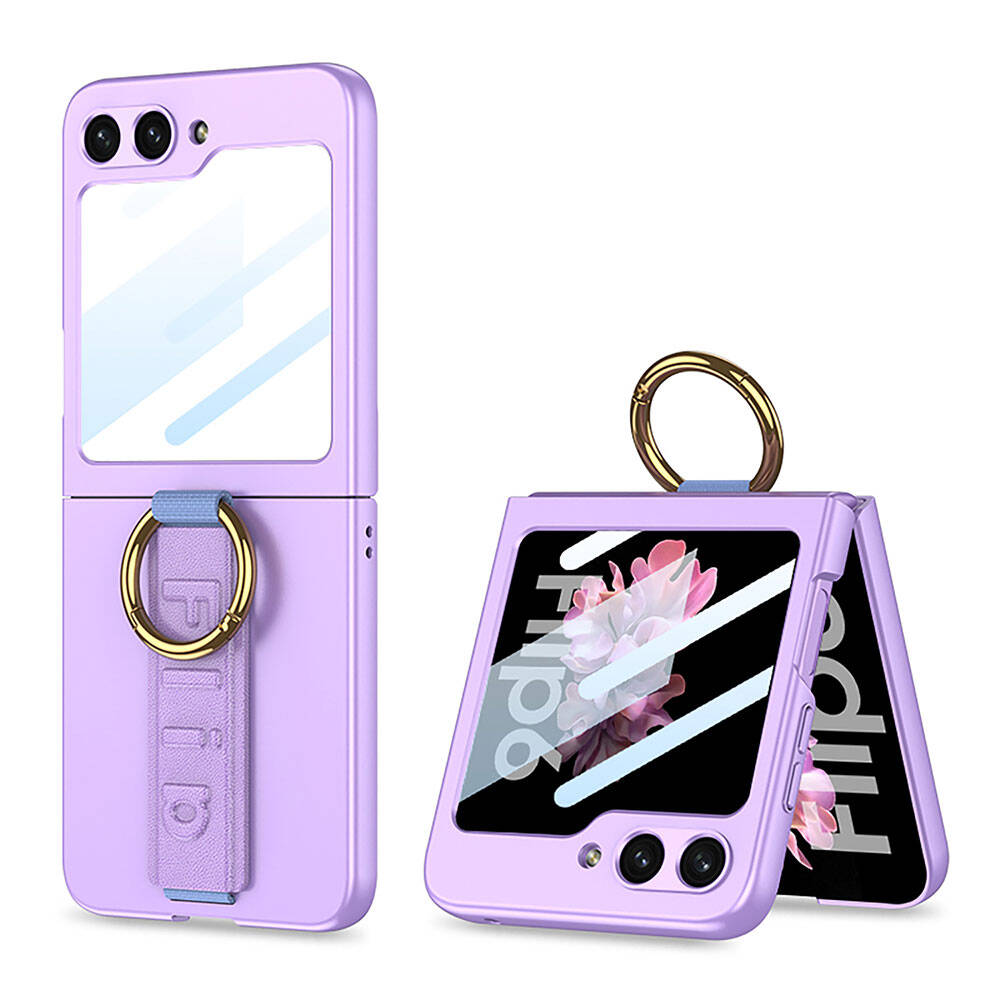 Galaxy Z Flip 6 Uyumlu Kılıf Kamera Korumalı Yüzüklü Zore Flip Ring Kıpta Kapak