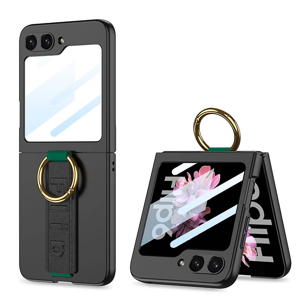 Galaxy Z Flip 6 Uyumlu Kılıf Kamera Korumalı Yüzüklü Zore Flip Ring Kıpta Kapak