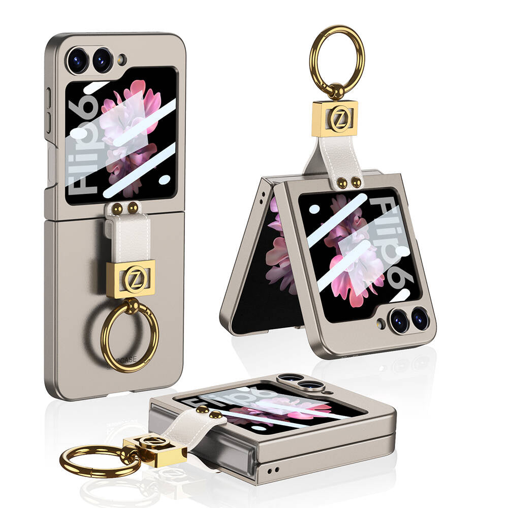 Galaxy Z Flip 6 Uyumlu Kılıf Zore Z Harfli Yüzüklü Kıpta Kapak