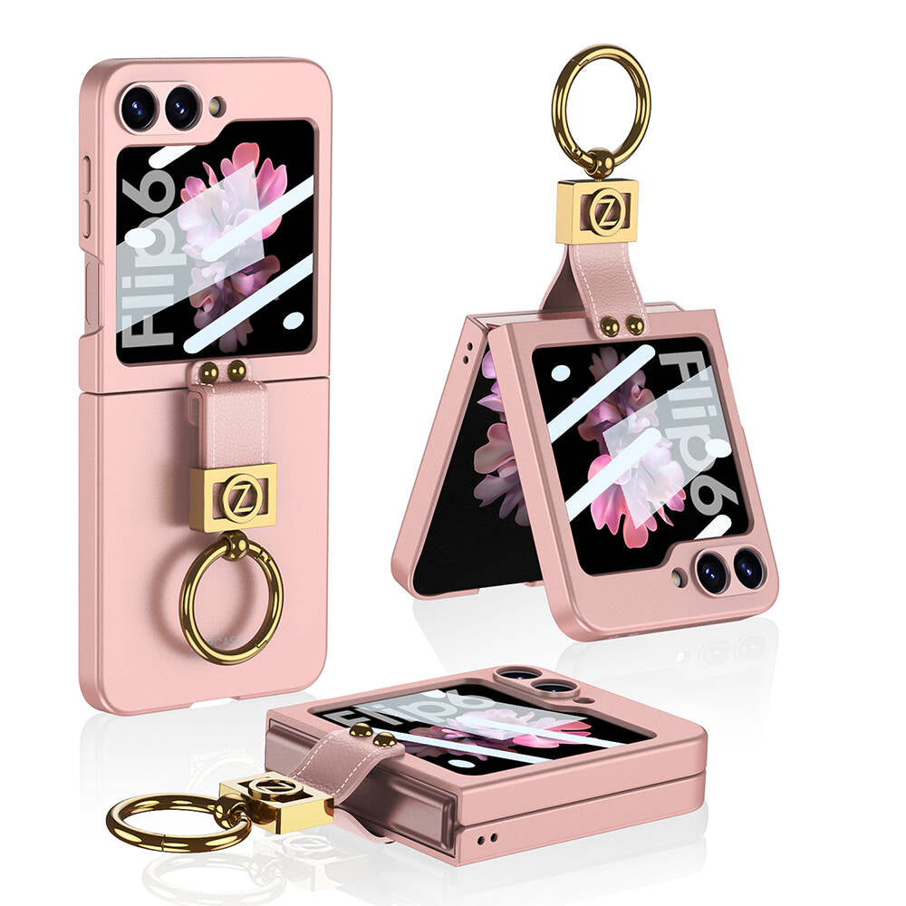 Galaxy Z Flip 6 Uyumlu Kılıf Zore Z Harfli Yüzüklü Kıpta Kapak