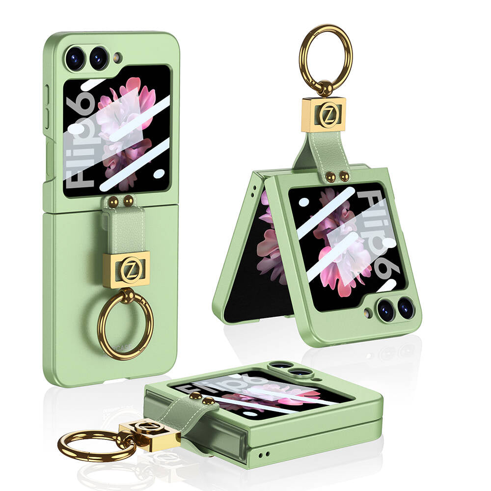 Galaxy Z Flip 6 Uyumlu Kılıf Zore Z Harfli Yüzüklü Kıpta Kapak