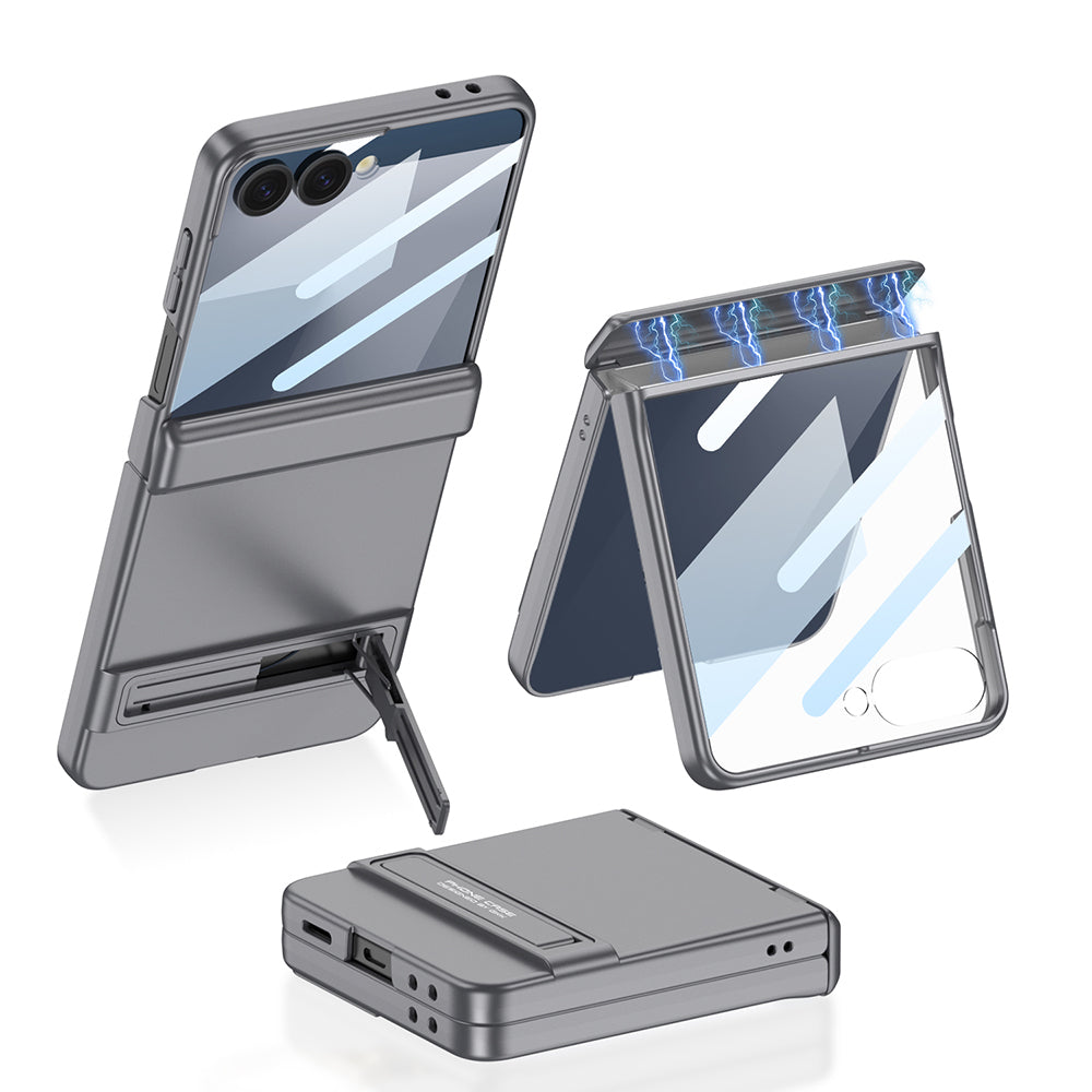Galaxy Z Flip 7 Uyumlu Kılıf Zore Kıpta Standlı Kapak