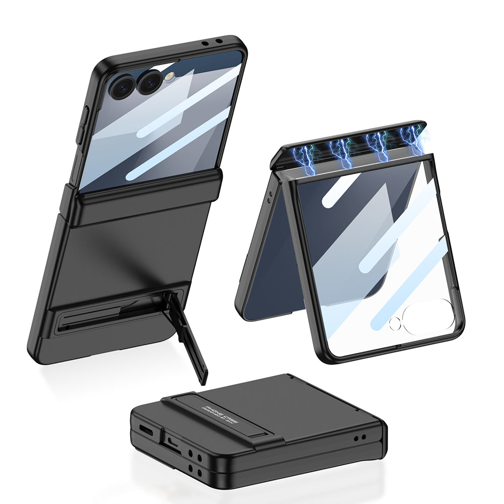 Galaxy Z Flip 7 Uyumlu Kılıf Zore Kıpta Standlı Kapak