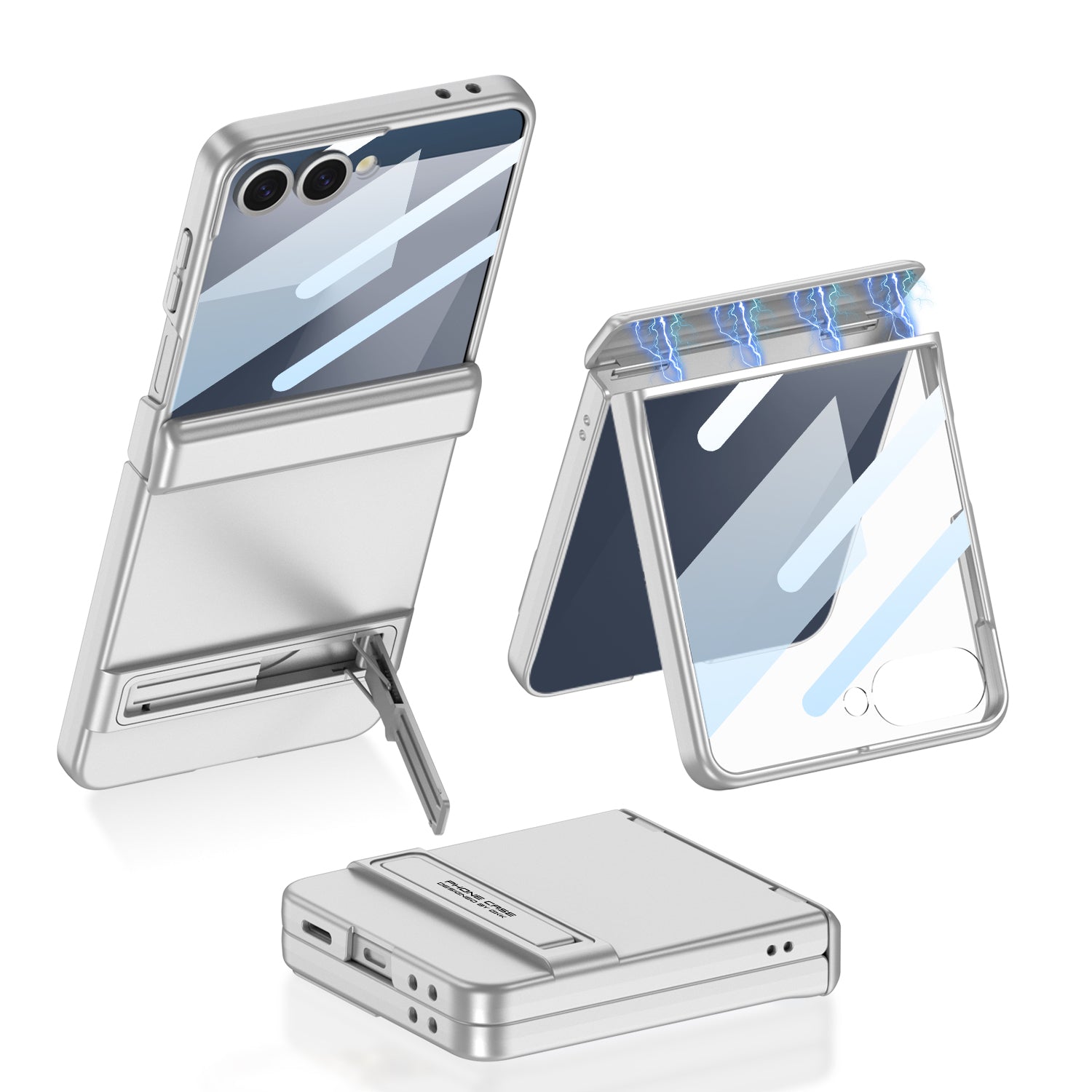 Galaxy Z Flip 7 Uyumlu Kılıf Zore Kıpta Standlı Kapak