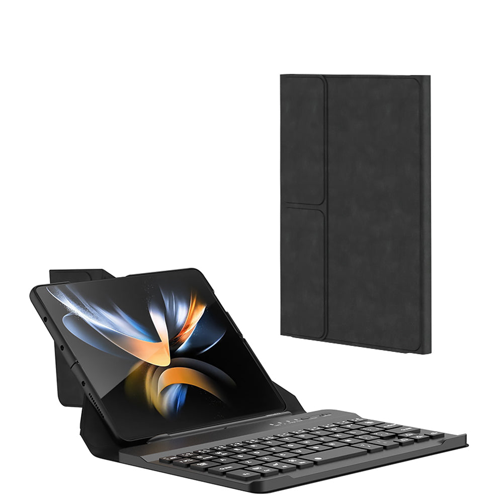 Galaxy Z Fold 3 Uyumlu Kılıf Standlı Klavyeli Kalem Bölmeli Zore Kıpta Klavyeli Kılıf