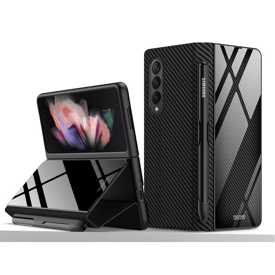 Galaxy Z Fold 3 Uyumlu Kılıf Zore Kalem Bölmeli Droga Kılıf