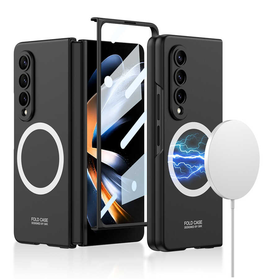 Galaxy Z Fold 4 Uyumlu Kılıf Wireless Şarj Özellikli Zore Kıpta M-safe Kapak