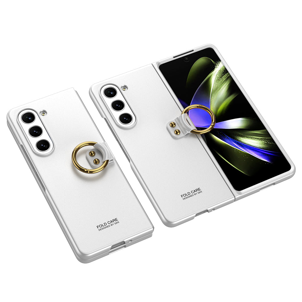 Galaxy Z Fold 5 Uyumlu Kılıf Zore Kıpta Yüzüklü Flip Sert Kapak