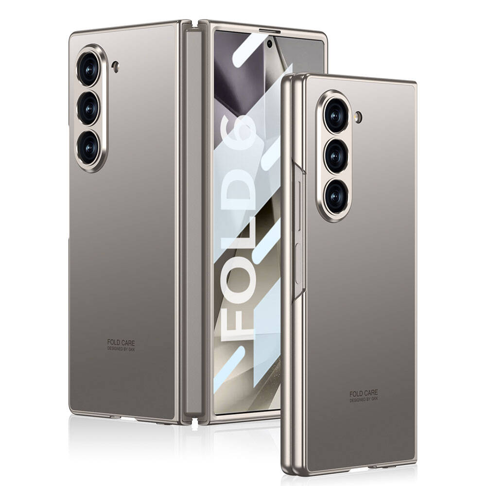 Galaxy Z Fold 6 Uyumlu Kılıf Titanyum Metal Tasarımlı Zore Kıpta Caz Kapak