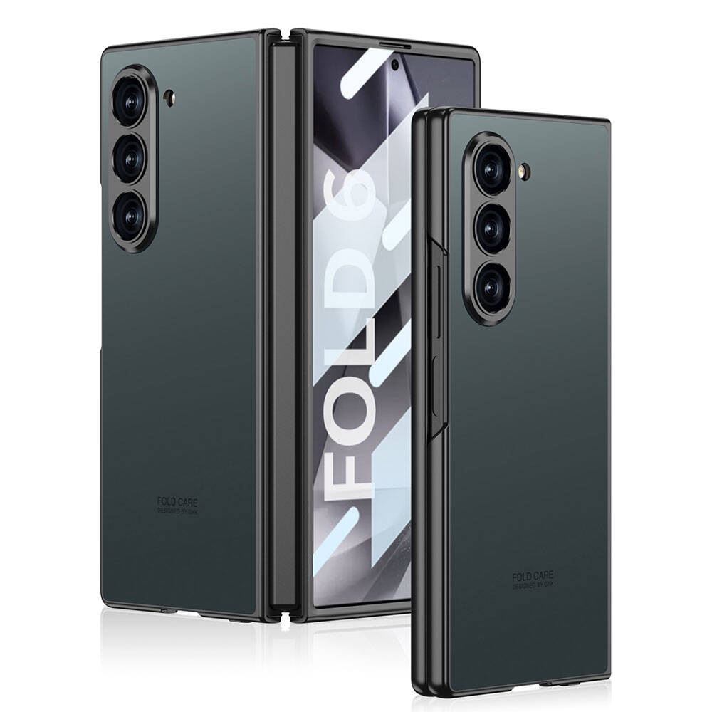 Galaxy Z Fold 6 Uyumlu Kılıf Titanyum Metal Tasarımlı Zore Kıpta Caz Kapak