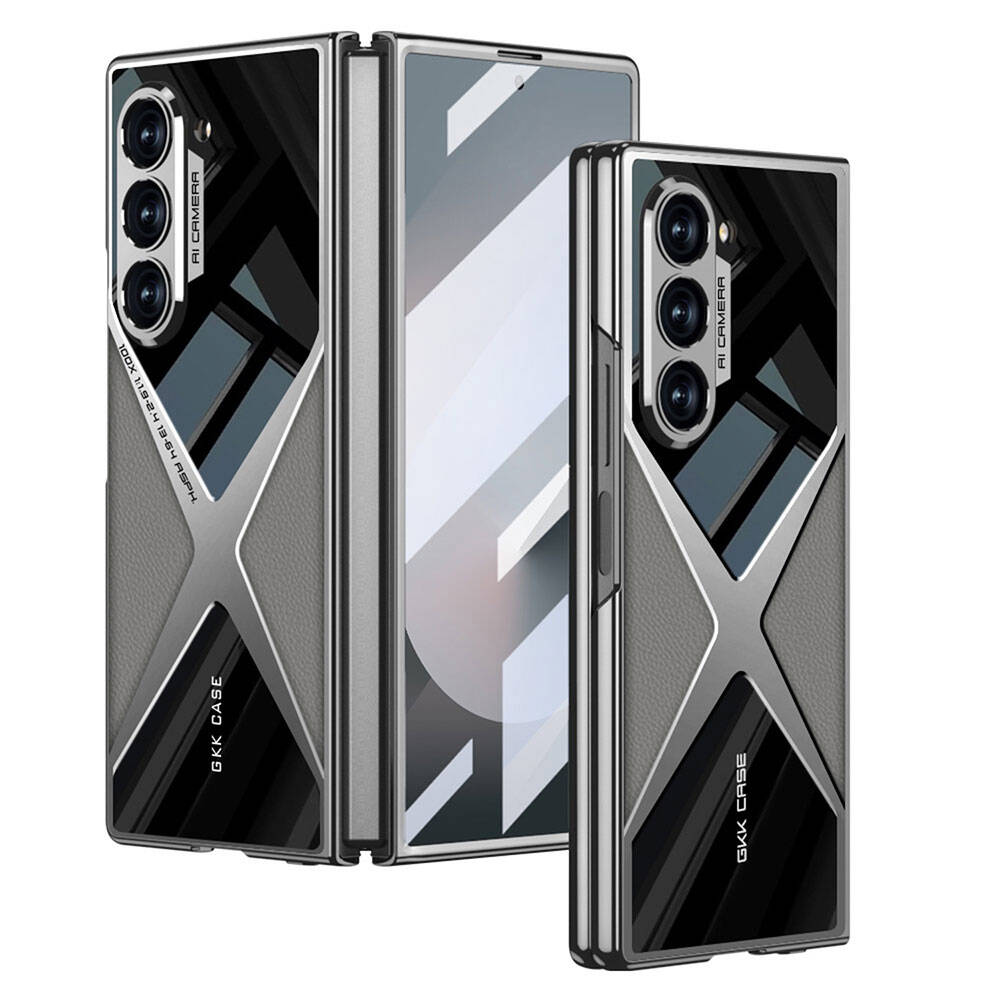 Galaxy Z Fold 6 Uyumlu Kılıf Ultra İnce Kamera Korumalı PC + Deri Arka Yüzey Zore X-Pro Kapak