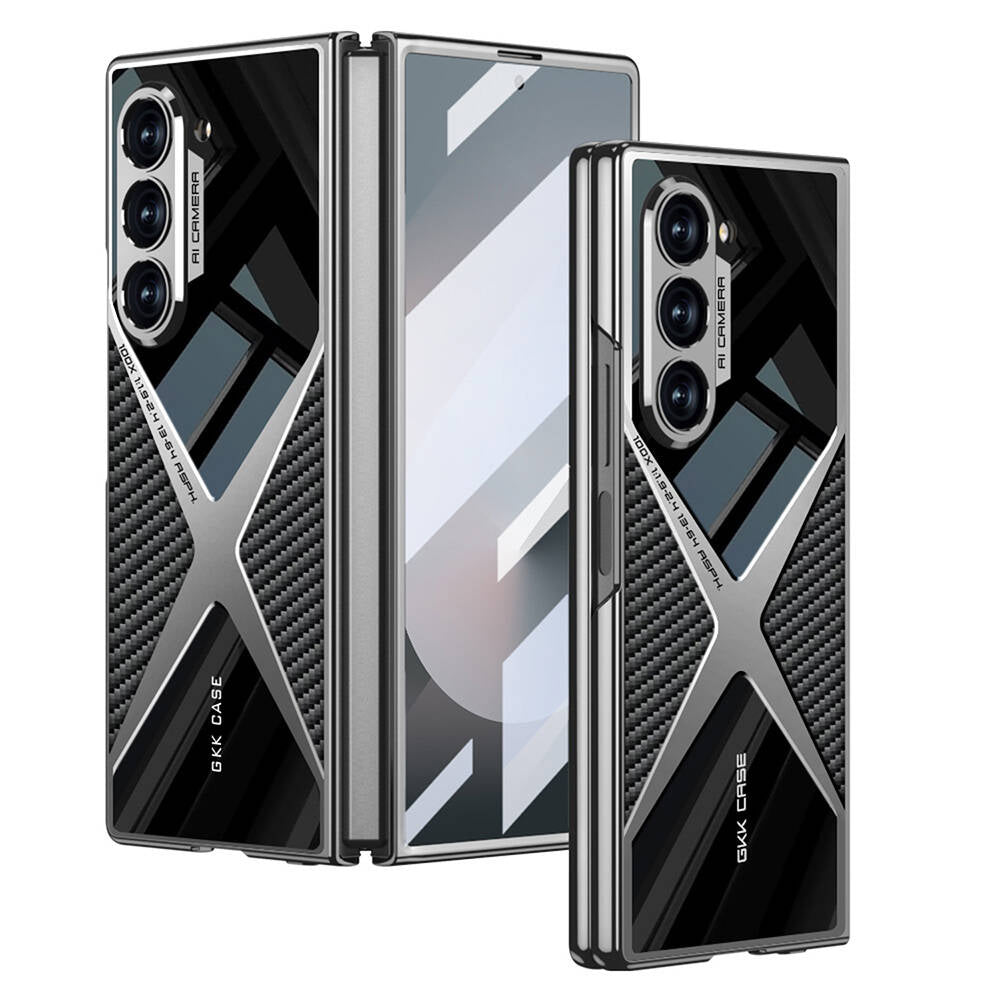 Galaxy Z Fold 6 Uyumlu Kılıf Ultra İnce Kamera Korumalı PC + Karbon Arka Yüzey Zore X-Pro Kapak