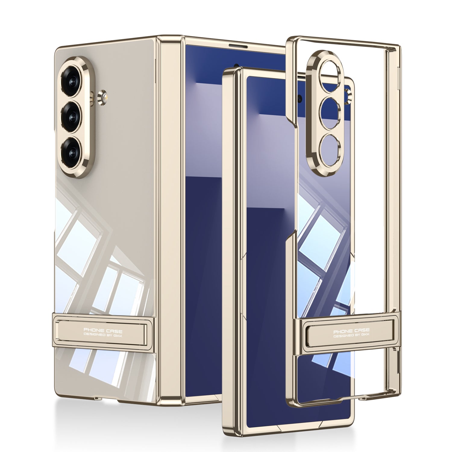 Galaxy Z Fold 7 Uyumlu Kılıf Kamera Korumalı Şeffaf Tasarımlı Zore Lego Standlı Kapak