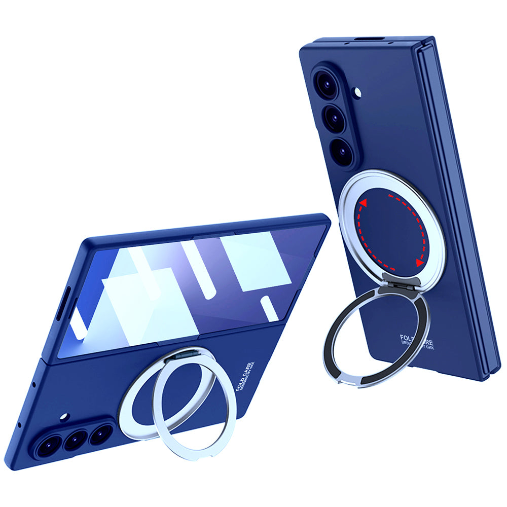 Galaxy Z Fold 7 Uyumlu Kılıf M-safe Şarj Özellikli Zore Kıpta Yüzüklü Kamera Korumalı Kapak