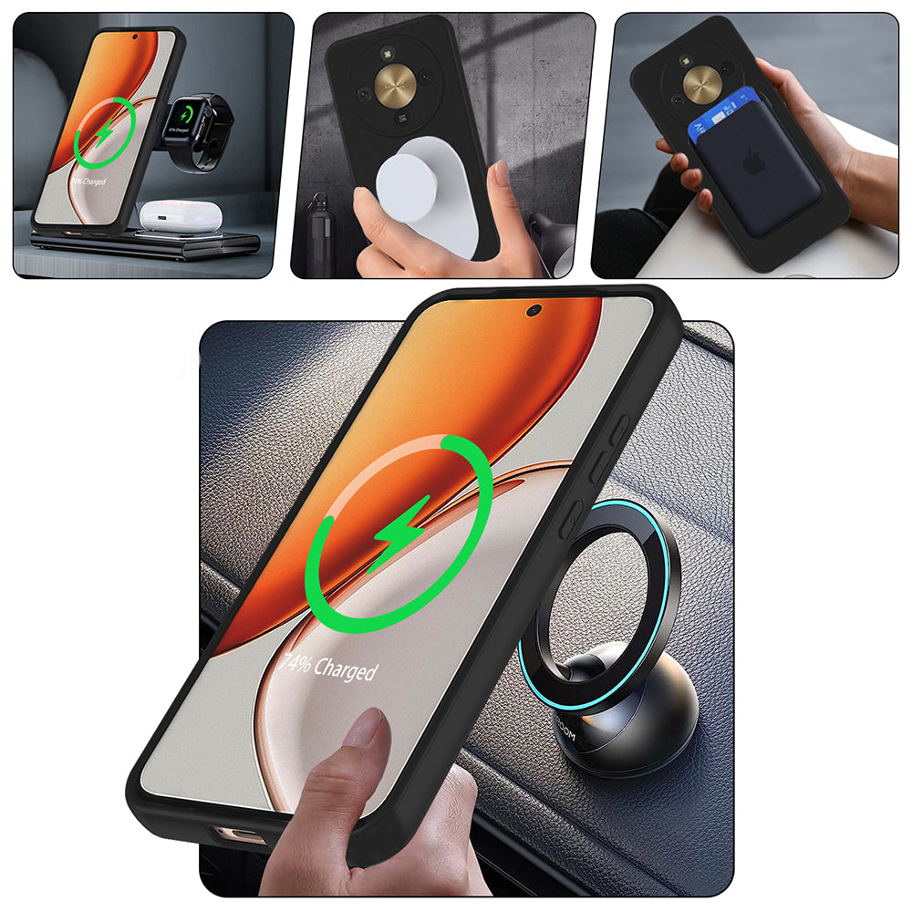 Honor Magic 8 Lite 5G Uyumlu Kılıf M-safe Şarj Özellikli Standlı Zore Samara Kapak