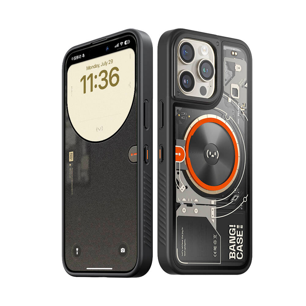 iPhone 15 Pro Max Uyumlu Kılıf Özelleştirilebilir 3 Fonksiyonlu Bluetooth Bağlantılı Bitmo Lab Bangcase Akıllı M-safe Kapak