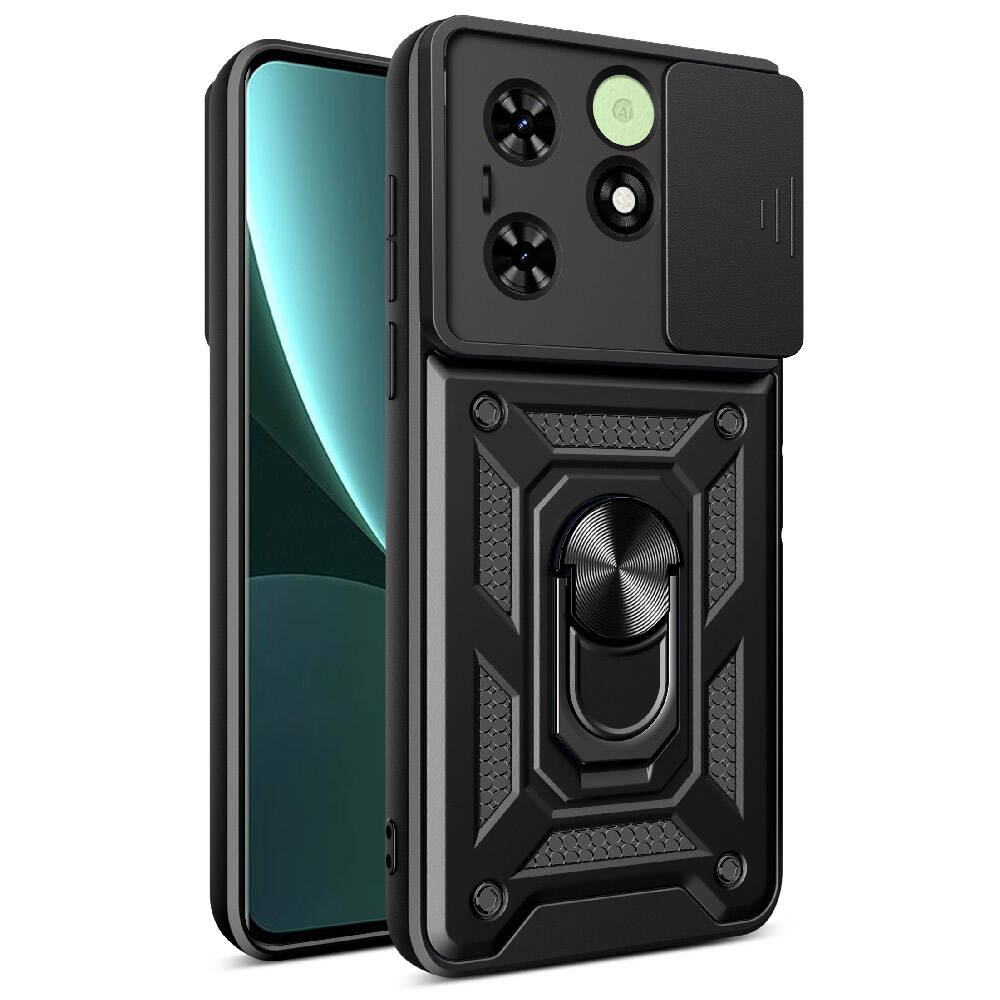 Tecno Spark 20 Uyumlu Kılıf Magnetik Standlı Kamera Korumalı Zore Sürgülü Vega Kapak