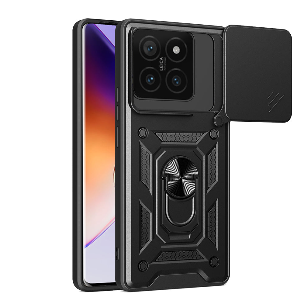 Xiaomi 14T Uyumlu Kılıf Magnetik Standlı Kamera Korumalı Zore Sürgülü Vega Kapak