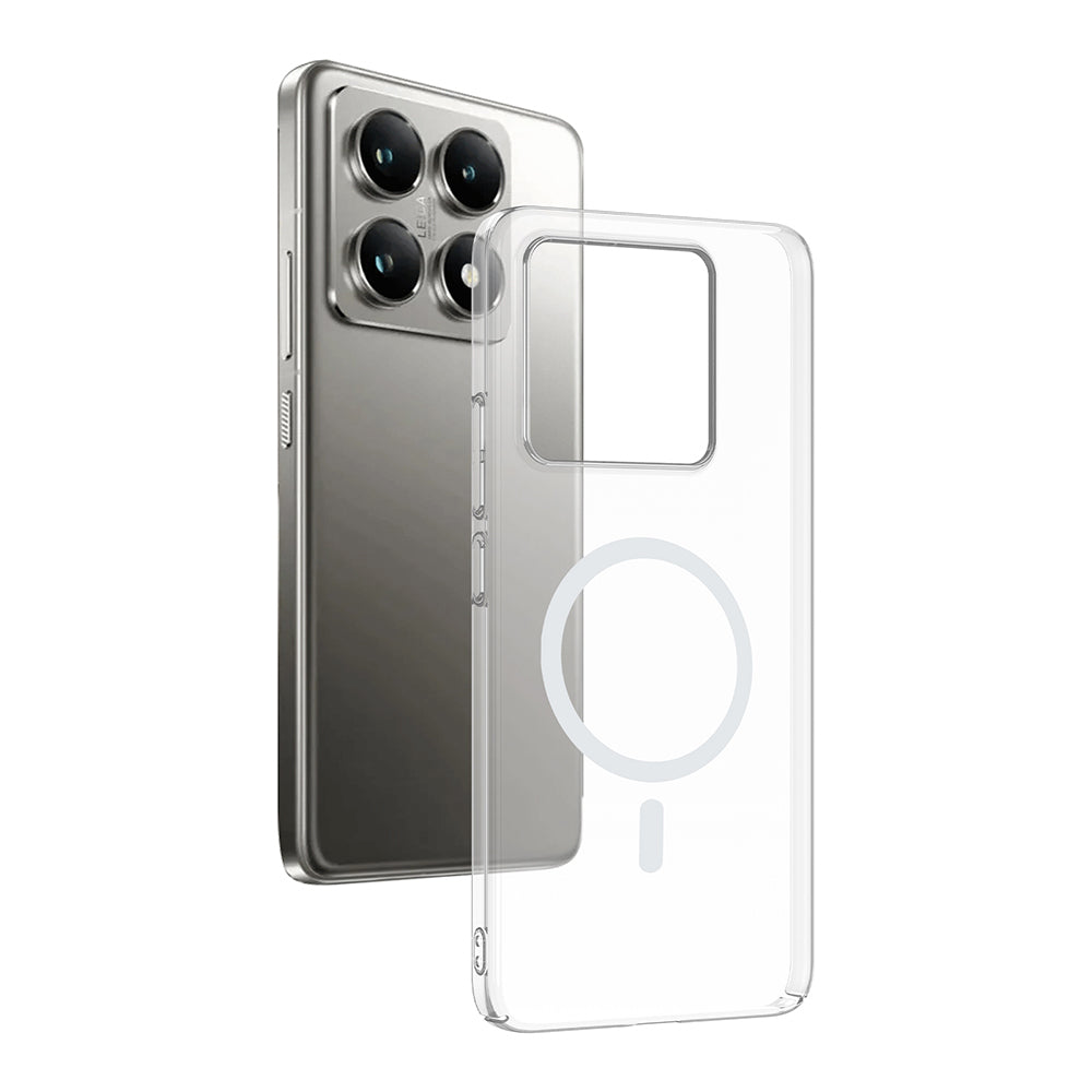 Xiaomi 14T Pro Kamera Korumalı M-Safe Şarj Özellikli Şeffaf Zore London Sert PC Kapak