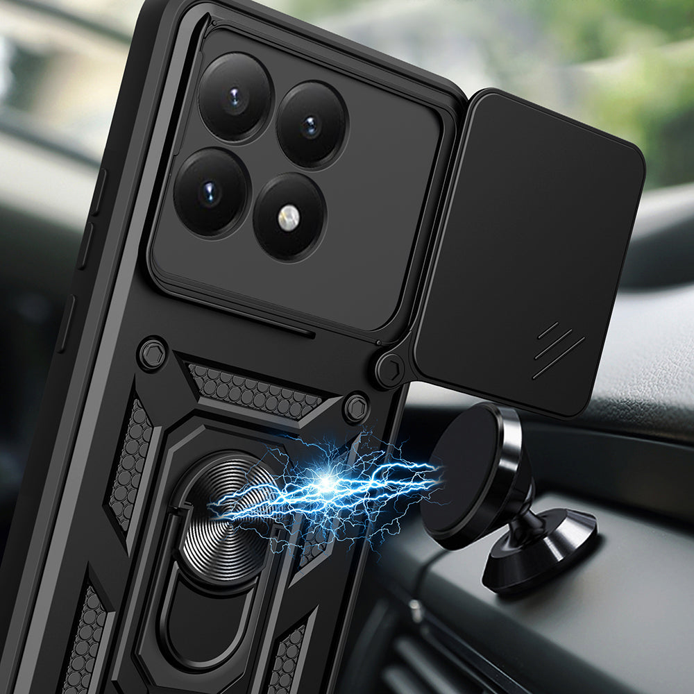 Xiaomi 15T Uyumlu Kılıf Magnetik Standlı Kamera Korumalı Zore Sürgülü Vega Kapak