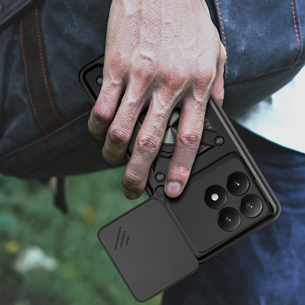 Xiaomi 15T Uyumlu Kılıf Magnetik Standlı Kamera Korumalı Zore Sürgülü Vega Kapak