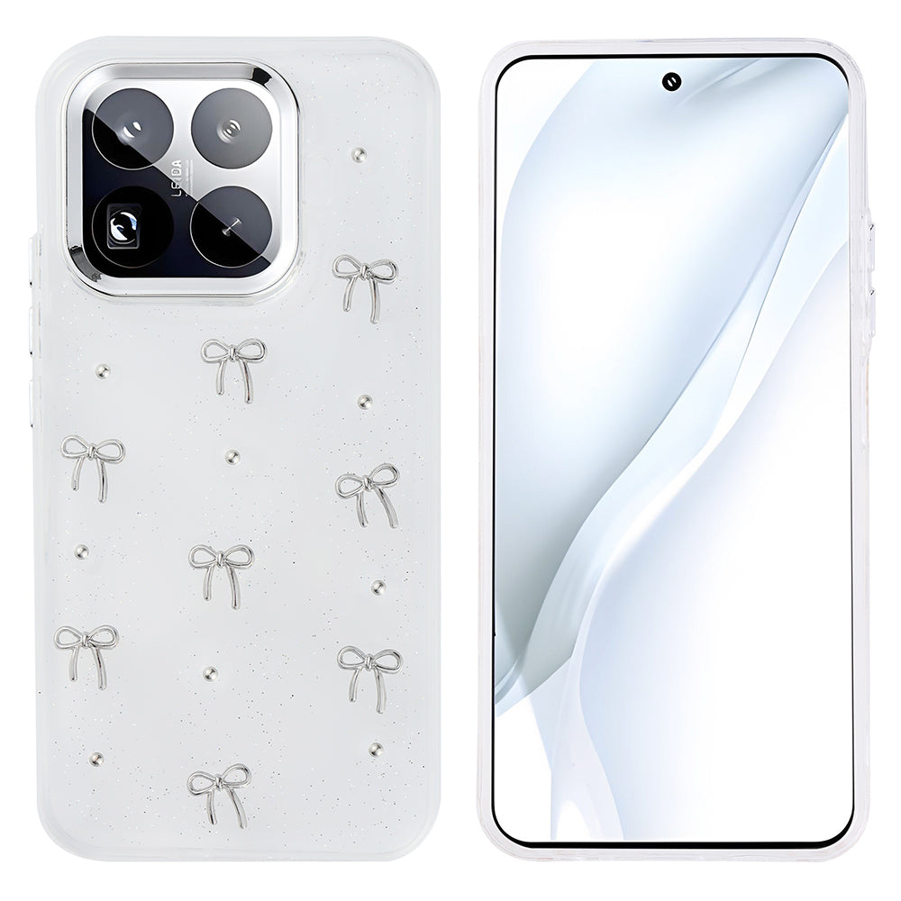 Xiaomi 15T Pro Kılıf Airbag Tasarımlı Simli Şeffaf Zore Kutup Kapak