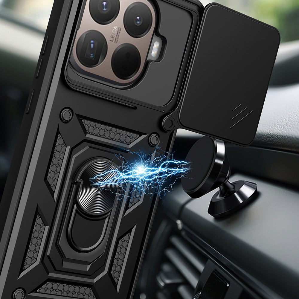Xiaomi 15T Pro Uyumlu Kılıf Magnetik Standlı Kamera Korumalı Zore Sürgülü Vega Kapak