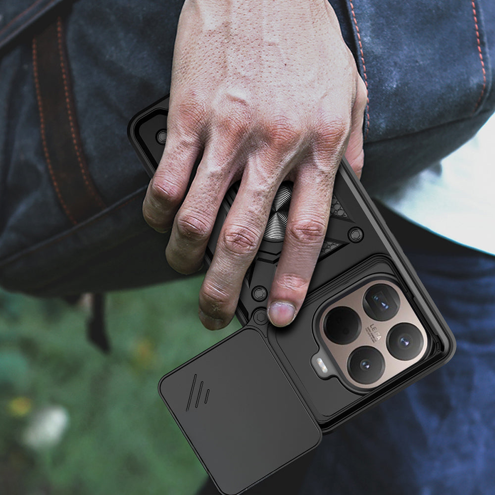 Xiaomi 15T Pro Uyumlu Kılıf Magnetik Standlı Kamera Korumalı Zore Sürgülü Vega Kapak