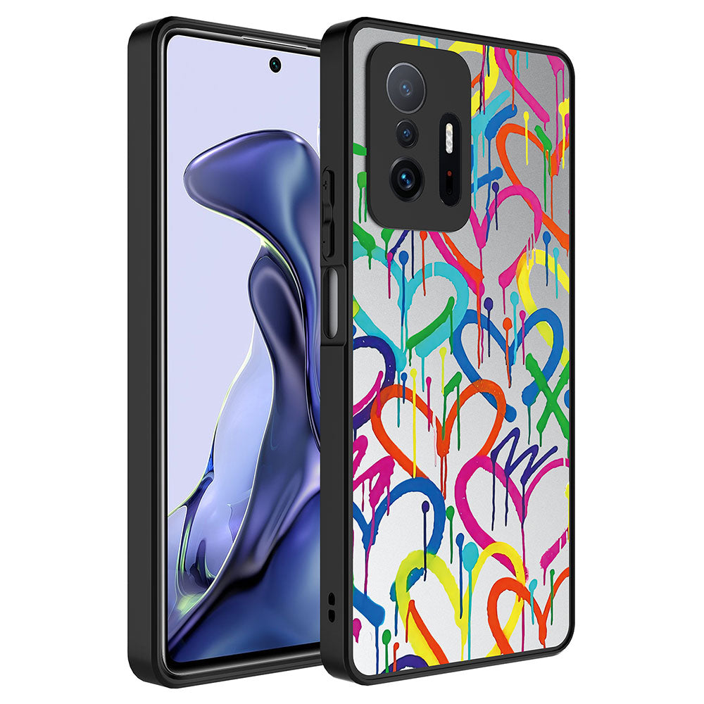 Xiaomi Mi 11T Pro 5G Uyumlu Kılıf Aynalı Desenli Kamera Korumalı Parlak Zore Mirror Kapak