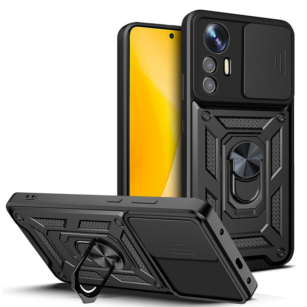 Xiaomi Mi 12 Lite Uyumlu Kılıf Magnetik Standlı Kamera Korumalı Zore Sürgülü Vega Kapak
