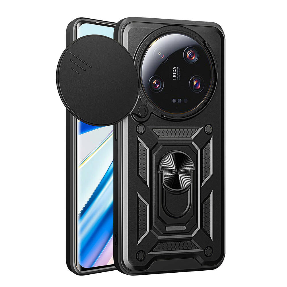 Xiaomi Mi 13 Ultra Uyumlu Kılıf Magnetik Standlı Kamera Korumalı Zore Sürgülü Vega Kapak