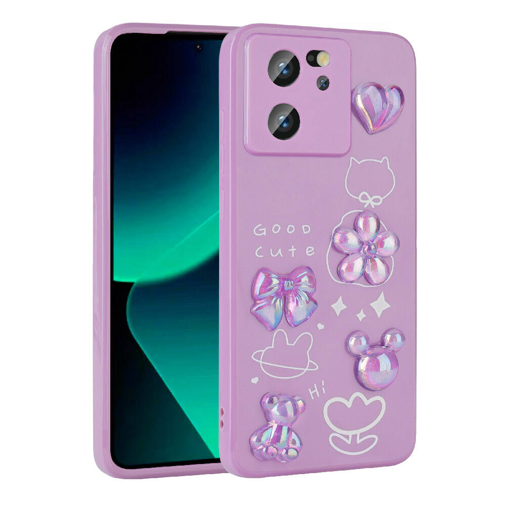 Xiaomi Mi 13T Uyumlu Kılıf Kabartma Figürlü Parlak Zore Toys Silikon Kapak