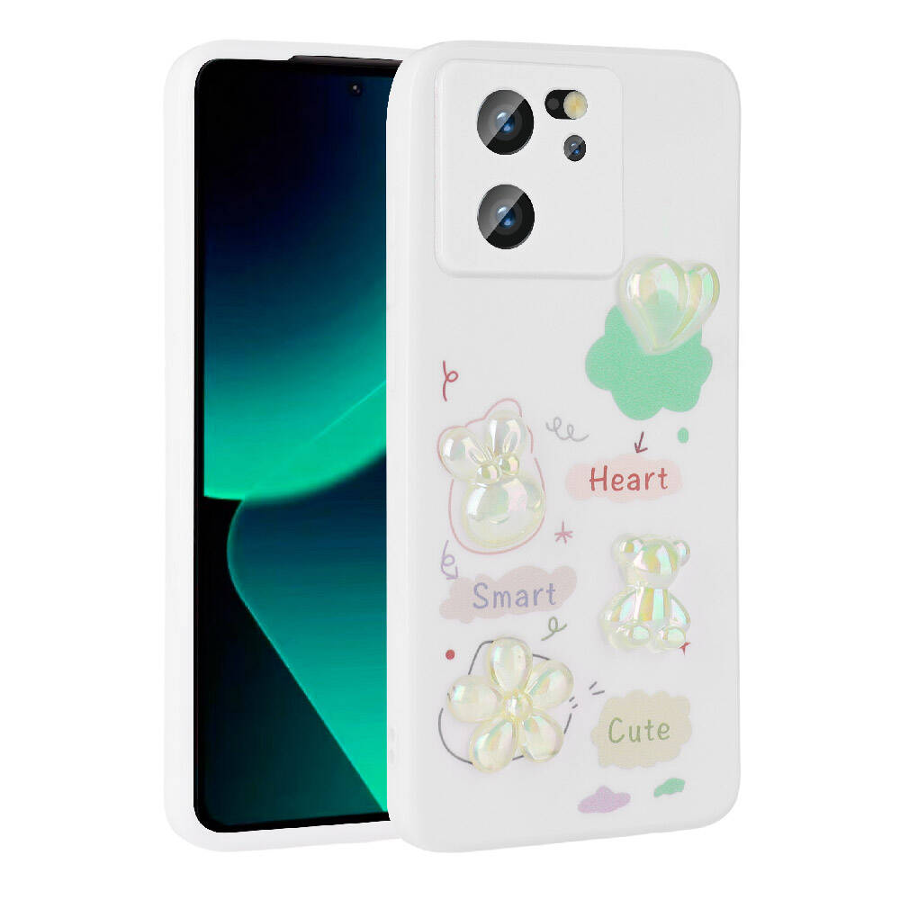 Xiaomi Mi 13T Uyumlu Kılıf Kabartma Figürlü Parlak Zore Toys Silikon Kapak