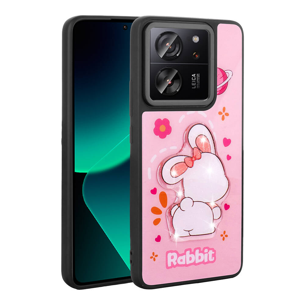 Xiaomi Mi 13T Uyumlu Kılıf Parlayan Kabartmalı İkonik Figürlü Zore Amas Silikon Kapak