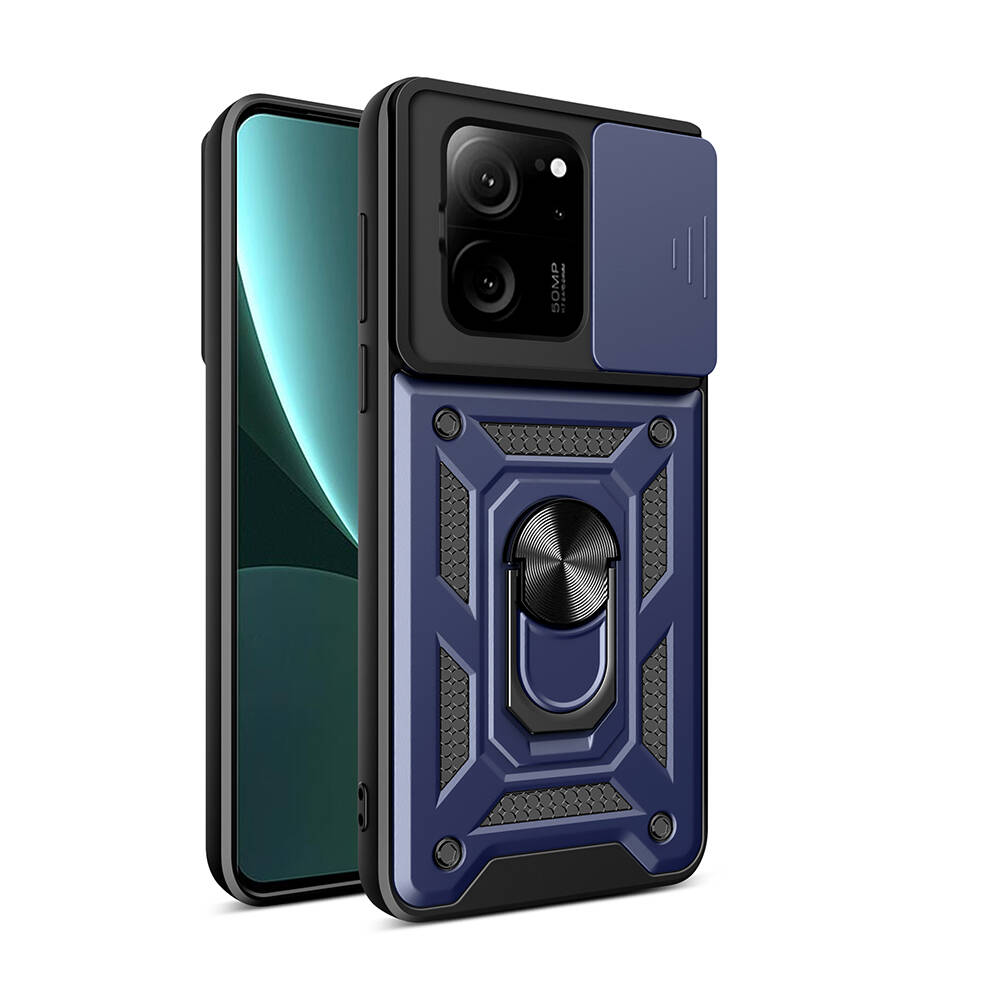 Xiaomi Mi 13T Uyumlu Kılıf Magnetik Standlı Kamera Korumalı Zore Sürgülü Vega Kapak